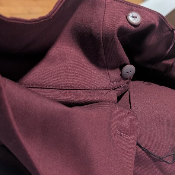 NEW Zara | High-waist Pleated Midi Skirt In Burgundy - Picture 10 of 11